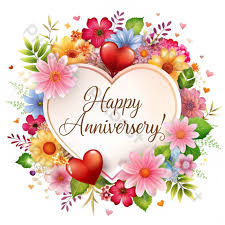 Happy Anniversary Card With Flowers And Hearts PNG Images | PNG Free  Download - Pikbest