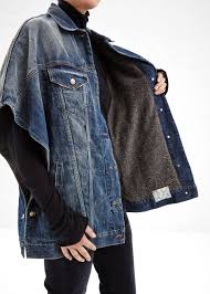 Black And Blue Split Denim Jacket Totokaelo R13 Blue Trucker Cape 995 00 Denim Fashion Denim Jacket Men Khaki Pants Men