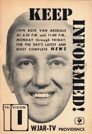 1959 WJAR TV ad ~ News w RUSS VAN ARSDALE In Providence,Rhode Island $12.00 