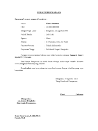 Surat pernyataan adalah sebuah surat yang dibuat oleh salah satu pihak sebagai bagian dari pernyataannya karena telah melakukan suatu tindakan dimana tindakan itu berhubungan dengan pihak lain. Form 5 Surat Pernyataan Tidak Berstatus Sebagai Pns