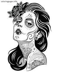 Sugar Skull Girl Coloring Pages Sugar Skull Tattoos Sugar Skull Girl Skull Coloring Pages