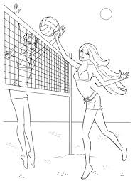 Algumas pessoas jogam vôlei de praia, jovens, mulheres, jogadores, jogando bola juntos. Desenho De Barbie Jogando Volei De Praia Para Colorir Tudodesenhos