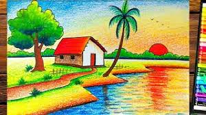 Nature images nature produces the most astoundingly beautiful images: Scenery Drawing Nature Drawing With Pastel Color Youtube