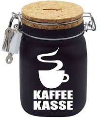 Spardose Kaffee Kasse Mit Korkdeckel Und Sparschlitz In Schwarz L Spardose Spardose Basteln Spardose Selbermachen