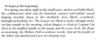 Dylan Thomas Under Milk Wood Into The Woods Quotes Poetic Forms Literary Quotes
