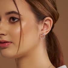 Feather Shaped Diamond Earrings