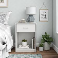 Mainstays Classic Nightstand With Drawer White Walmart Com Bedroom Night Stands Nightstand Decor Simple Bedroom