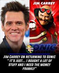 Jim Carrey talks about what motivated him to return as Dr. Robotnik in  Sonic 3
