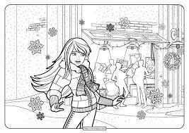 Victorian coloring pages of women s dress. Printable Barbie Perfect Christmas Coloring Pages 02