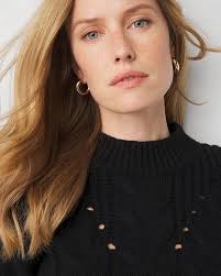 White House Black Market Cabled Mock Neck Pullover Sweater at MarketFair  Shoppes in Princeton, NJ