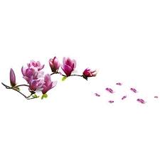 Wangyue Purple Magnolia Flower Wall Stickers Wall Decor 4 59 Liked On Polyvore Featuring Home Wall Stickers Bedroom Flower Wall Decals Wall Decor Stickers