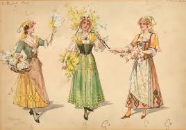 Sold at Auction: William J. C. Pitcher, William John Charles Pitcher  (1858-1925) British, a costume study for three female flower sellers,  watercolour