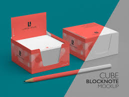 Cube Block Note Mock Up Mocking Mockup Cube