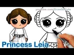 How To Draw Star Wars Princess Leia Cute Step By Step Easy Baby Girl Drawing Star Wars Drawings Cute Drawings