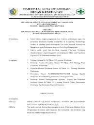 Sk kepala puskesmas godean i nomor 188/2/2019 tentang sk kebijakan mutu puskesmas godean i. Sk Audit Internal