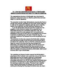 How The Organisational Structure Of Mcdonalds Affects Its