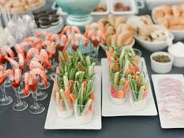 Such An Amazing Way To Lay Out A Party Buffet Table And So Kind To The Guests To Put Everything In Glasses Food Party Buffet Tasting Party