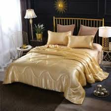 Beddinginn offers all kinds of satin comforter set.buy reasonable price satin comforter set and you could save much money online. Luxury Durable Sexy Satin Comforter Set Silky Quilted Bedding Set Gold Queen Ebay