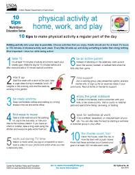 10 Tips Physical Activity At Home Work And Play Myplate Physicalactivity Exercise Fitnes Physical Activities Physical Fitness Program Physical Fitness