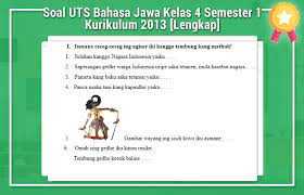 Materi basa jawa kelas 2 sd semester 1 guru ilmu sosial. Soal Uts Bahasa Jawa Kelas 4 Semester 1 Kurikulum 2013 Lengkap Operator Sekolah