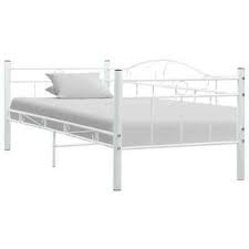 Divano letto reclinabile veronica in microfibra cm 180 bianco o nero sistema anti ribaltamento materassi confortevoli alti 13 cm adatti per un utilizzo quotidiano. Vidaxl Divano Letto Bianco Metallo 90x200cm Arredo Casa Struttura Telaio Letto Eur 118 99 Picclick It