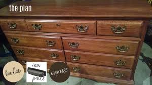 Gray painted desk with espresso stain top vintage. Farmhouse Look Painted Dresser Wise Little Owl Furniture