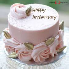 Simple Anniversary Cake With Name Enamewishes Simple Anniversary Cakes Aniversary Cakes Anniversary Cake
