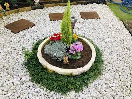 庭の真ん中にプチ寄せ植え 花壇 庭 植物