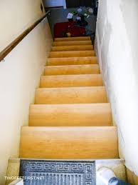 Remove any trim work where the risers and treads meet. How To Remodel Stairs From Carpet To Wood The Full Process