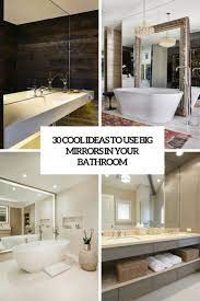 For a more modern twist, mirror decoration ideas that incorporate interesting shapes or groupings of smaller mirrors will give your room a cleaner and more energetic vibe. 30 Cool Ideas To Use Big Mirrors In Your Bathroom Digsdigs