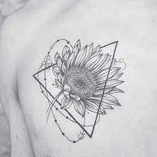 Sunflower And Triangle Tattoo Idea Triangle Tattoos Sunflower Tattoo Tattoos