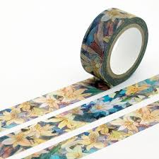 lily flowers madonna of the lilies mucha washi tape 18mm x etsy washi tape lily flower washi
