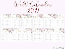 Printable Wall Calendar 2021 Rose Gold Printable Botanical Etsy Calendar Printables Printable Wall Calendar Printable Calendar