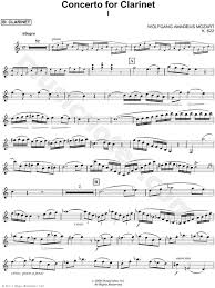 Wolfgang Amadeus Mozart Concerto For Clarinet I Allegro Clarinet Part Sheet Music Clarinet Solo In C Major Download Print Clarinet Sheet Music Sheet Music Clarinet Music