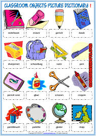 Classroom Objects Esl Printable Picture Dictionary For Kids Dictionary For Kids English Classroom Posters Learning English For Kids