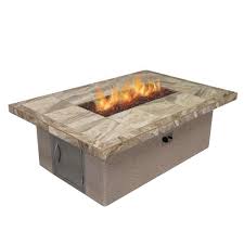Gas fire pit tables faqs. Reviews For Cal Flame Stucco And Tile Rectangle Gas Fire Pit With Log Set And Lava Rocks Fpt H501m 1 The Home Depot