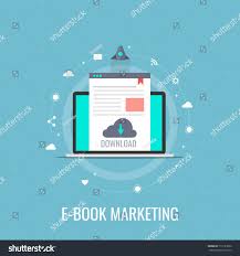 E Book Marketing Content Marketing Ebook Download Flat Design Vector Isolated On Blue Backgroundebook Downlo Ebook Marketing Content Marketing Book Marketing