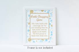 Coed Shower Game Bottle Chugging Game Drinking Game Baby Chug Baby Bottle Game Baby Shower Games Blue And Gold Baby Shower Chugging By Sweet Party Wishes Catch My Party