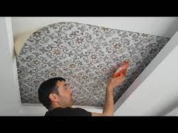 Duvar kağıdı nasıl temizlenir, duvar kağıdı ıslak bezle silinebilir mi? Duvar Kagidi Tavan A Boyle Yapilir Ev Dizayn Youtube