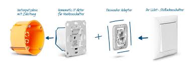 Doppelsteckdose mit steckanschluss unterputz zum anschließen von. Adapter Set Busch Jaeger Homematic Ip