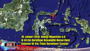 Gempa hari ini 7 juli 2020 guncang jepara jateng, kekuatan cukup besar, tak berpotensi tsunami bmkg juga menyampaikan gempa hari ini 7 juli 2020 di jepara tersebut berkekuatan cukup besar dan terjadi sekitar 05.54 wib. 20 Januari 2020 Dinihari Gempabumi Magnitudo 6 6 Guncang Bolsel Dm1
