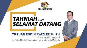 Eddin syazlee shith (eddin syazlee bin shith) was born on 2 january, 1974 in kuala pilah, is a malaysian politician. Tahniah Yb Tuan Eddin Syazlee Shith Di Kementerian Komunikasi Dan Multimedia Malaysia Kkmm Facebook