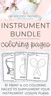 Kids Love Coloring Pages So Treat Your Students To This Fun Bundle Of Printable Musical Instrument Percussion Instruments Music Coloring Music Coloring Sheets