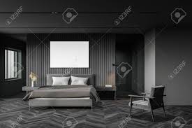 Check spelling or type a new query. Interior Of Luxury Bedroom With Grey Walls Dark Wooden Floor Stock Photo Picture And Royalty Free Image Image 145533409