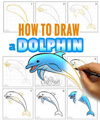 Drawing A Dolphin Step By Step Tutorial Craft Mart Watch tattoos dolphin drawing 3d drawings dolphin painting owls drawing art optical ocean drawing animal drawings creature drawings. drawing a dolphin step by step tutorial