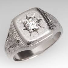 Vintage Heavy Platinum Diamond Ring Mens Jewelry Seattle Mens Diamond Jewelry Diamond Fashion Jewelry Platinum Diamond Rings