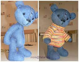 Make teddy bears with this collection of over sixty free teddy bear patterns gathered from all over the web, including many beautiful jointed, heirloom & vintage designs! Diy Cute Jean Teddy Bear Free Sew Pattern Template