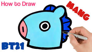 You can draw these cool kids for free without the internet thanks to our application. How To Draw Mang Bt21 Art Tutorial For Beginners Bts Line And Friends Youtube