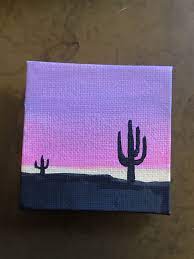 Aujourd'hui je repeins sur une toile abandonnée mais pas vernis. Minicanvasartideas Painting Sunset Cactus Canvas Sun Minimini Canvas Cactus Sunset P Pintura Faca Voce Mesmo Pinturas Em Tela Simples Arte Em Pintura