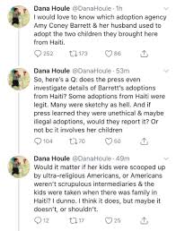 Robby Starbuck On Twitter Democrats If You Attack Amy Coney Barrett S Kids Who We Re Adopted From Haiti Like This Democrat Staffer Did We Will Never And I Mean Never Forgive Or Forget